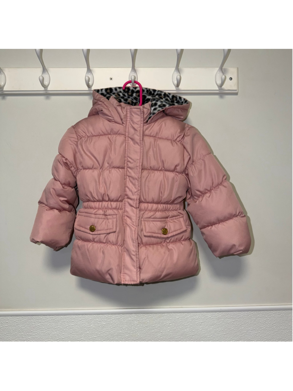 Baby Platinum Puffer Jacket 24 Months Pink Leopard Print - Picture 3 of 10